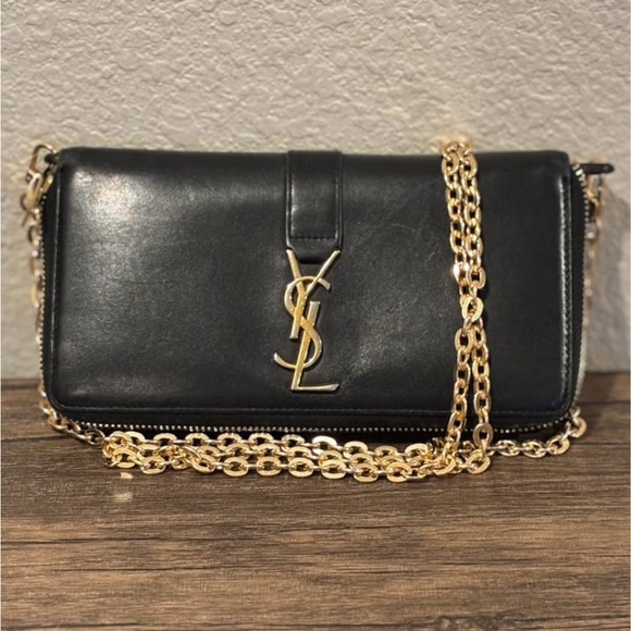 Saint Laurent YSL Black Leather Zippy Wallet - Picture 1 of 10